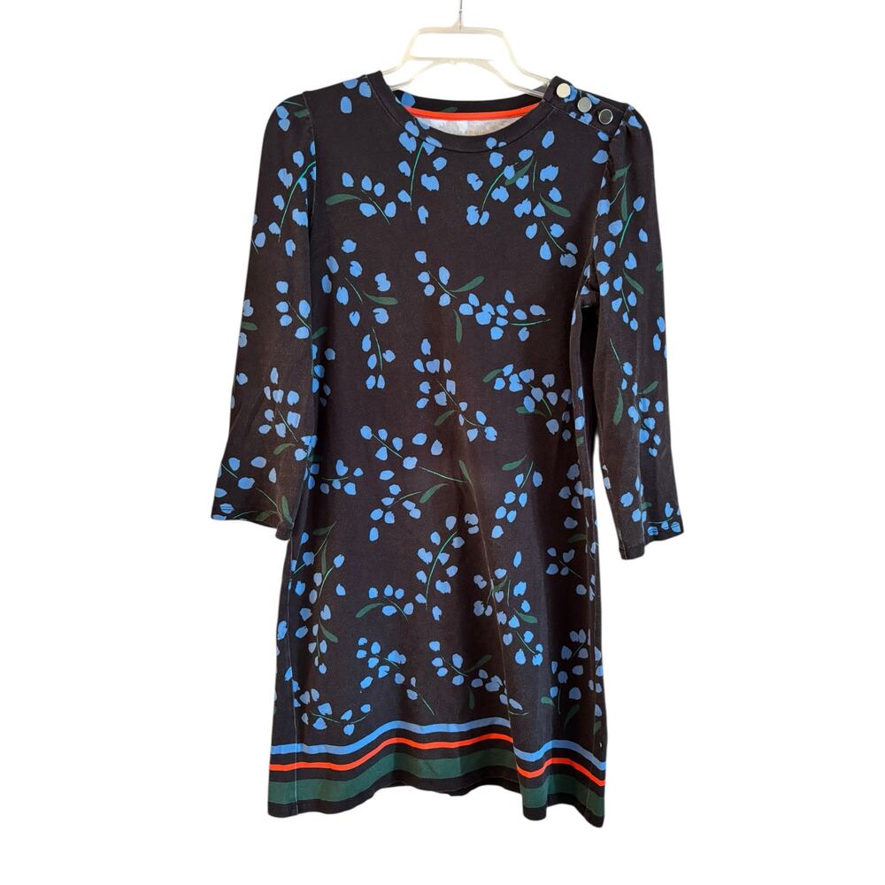 Kate Spade Sea Breeze Floral Tee Mini Dress Cotton Long Sleeve Size Small